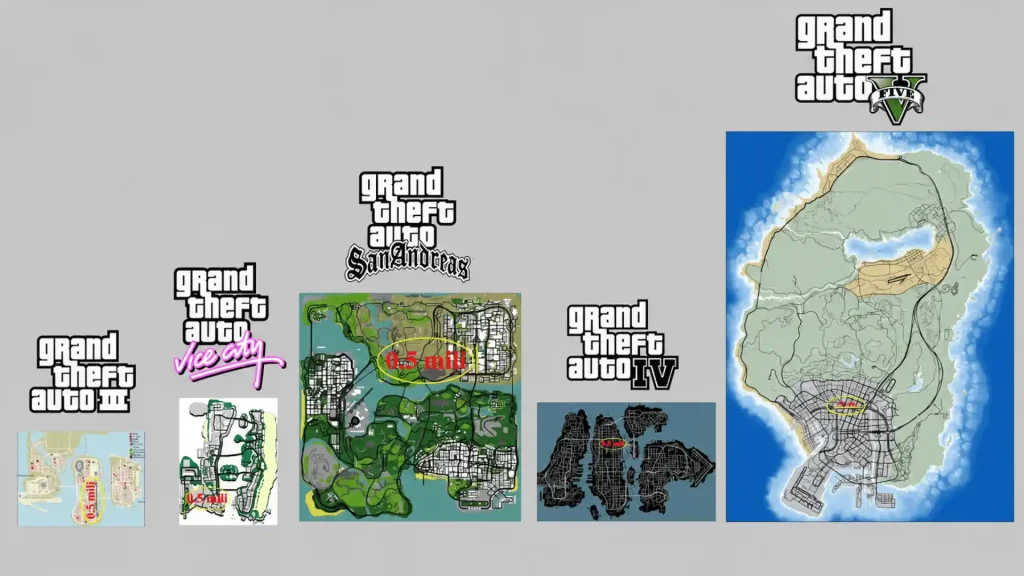 Grand Theft Auto Map Comparisons