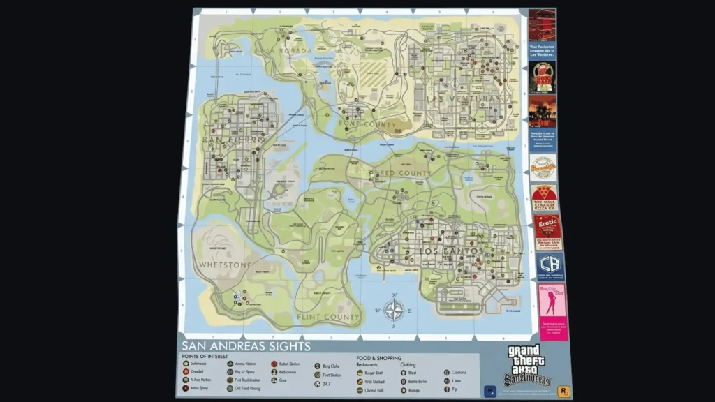 GTA San Andreas Poster Map